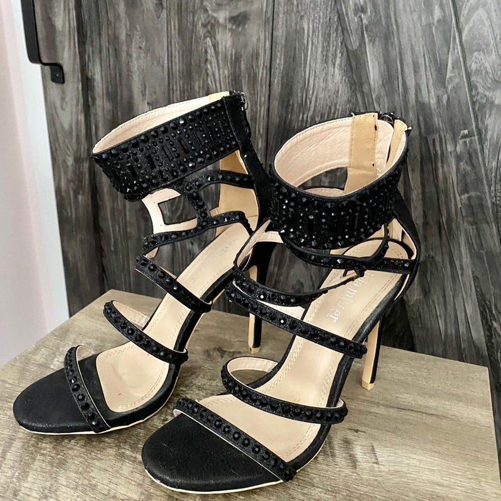Olivia Miller strappy sparkly heels